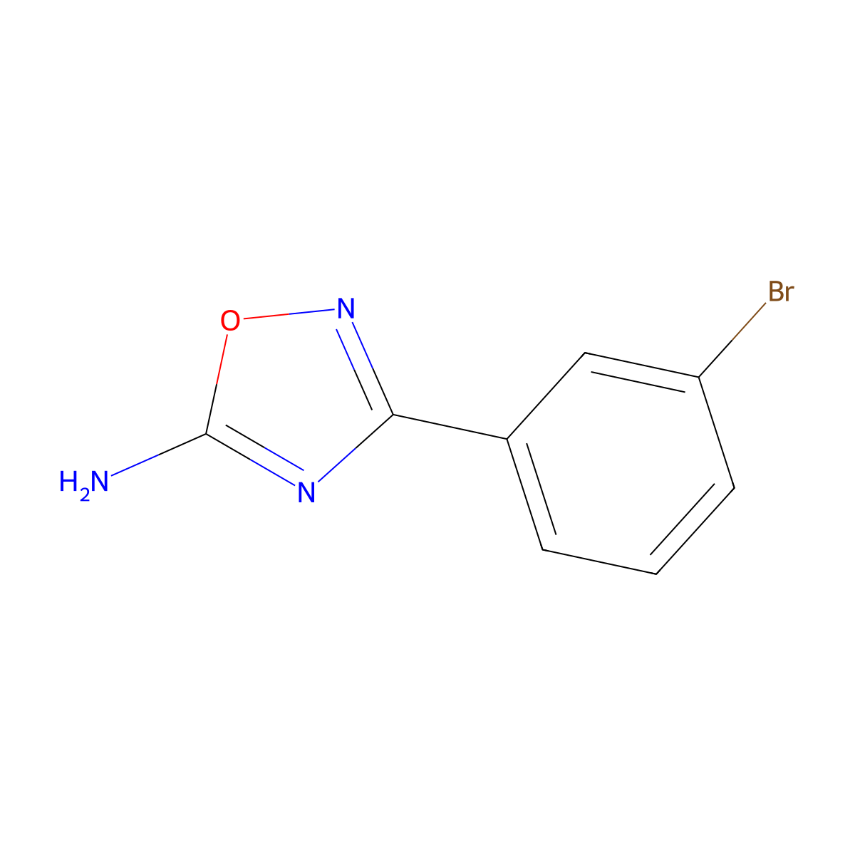 3-(3-Bromophenyl)-1,2,4-oxadiazol-5-amine molecular structure, CAS 1225597-46-5