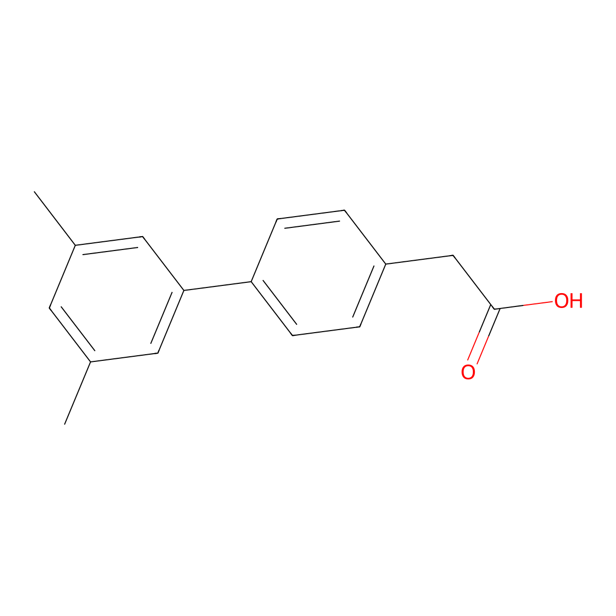 4-(3,5-Dimethylphenyl)phenylacetic acid molecular structure, CAS 1225598-10-6