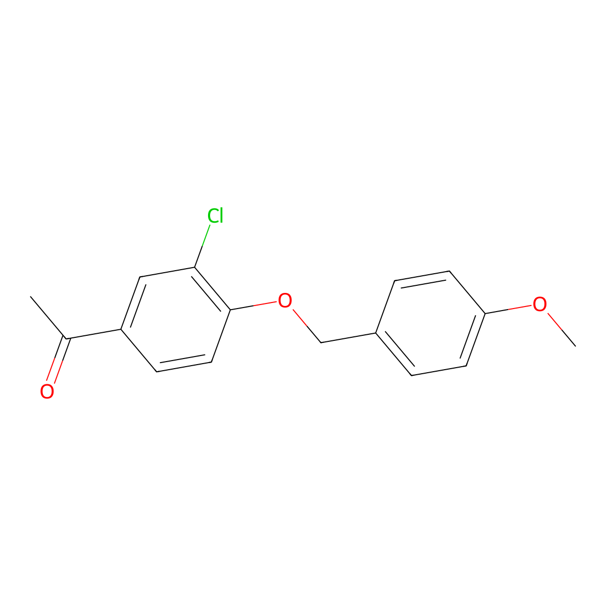 1-[3-Chloro-4-[(4-methoxyphenyl)methoxy]phenyl]ethanone molecular structure, CAS 1225598-51-5