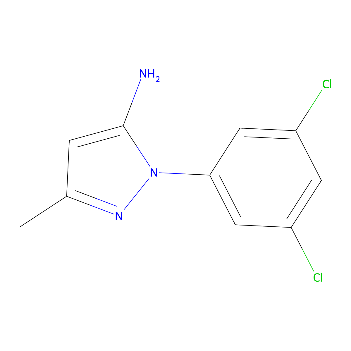 1-(3,5-dichlorophenyl)-3-methyl-1H-pyrazol-5-amine molecular structure, CAS 1225599-53-0