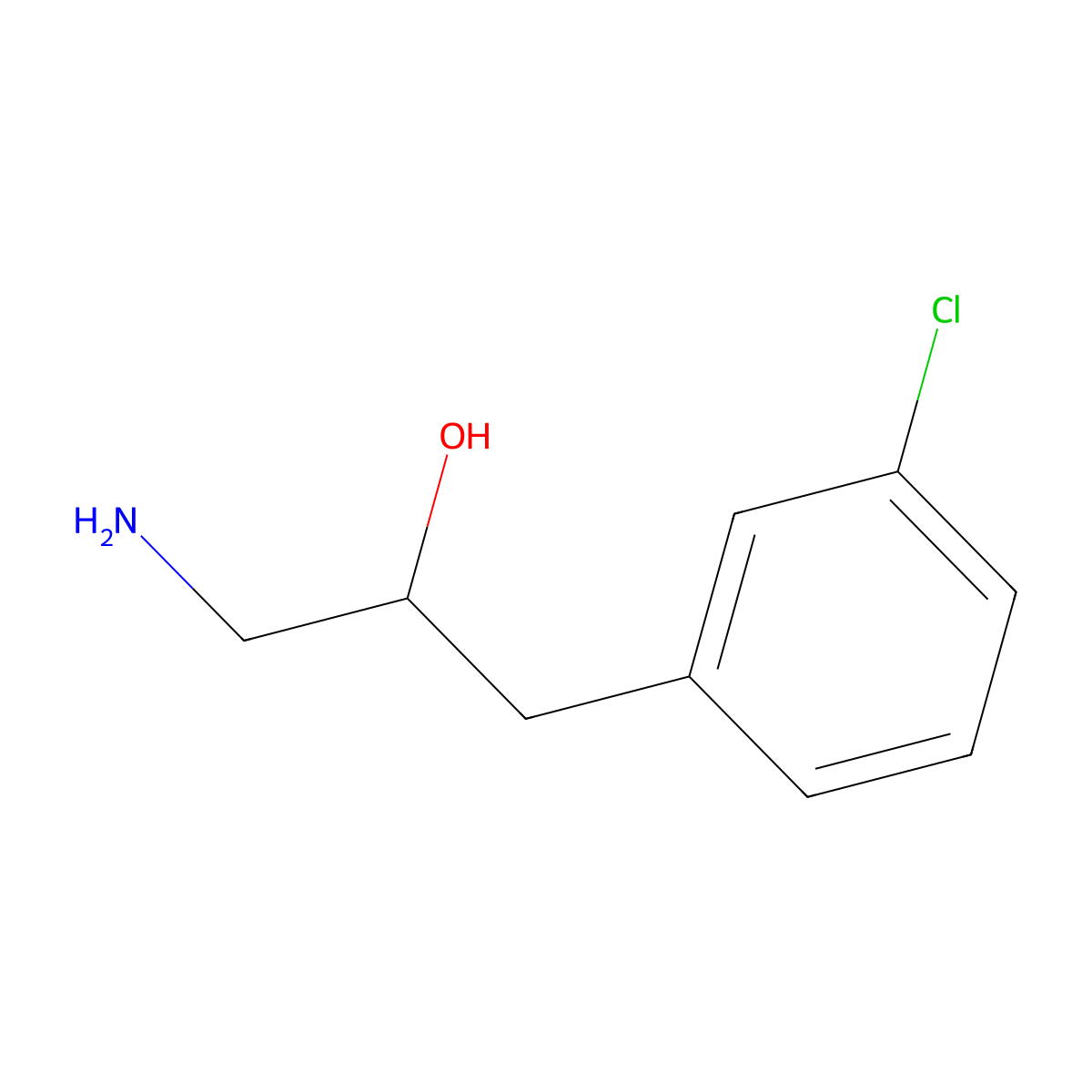 1-Amino-3-(3-chlorophenyl)propan-2-ol molecular structure, CAS 1225599-62-1