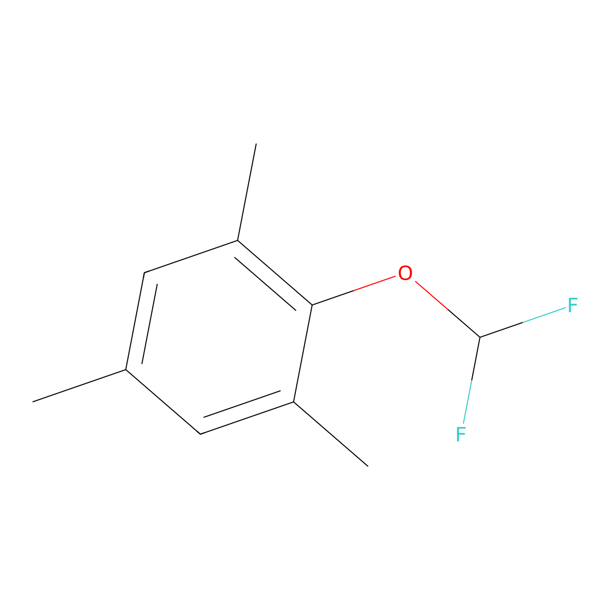 2-(Difluoromethoxy)-1,3,5-trimethylbenzene molecular structure, CAS 1225599-81-4