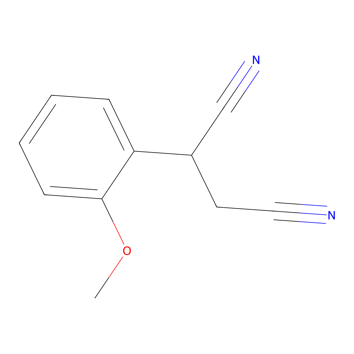 2-(2-Methoxyphenyl)butanedinitrile molecular structure, CAS 1225599-90-5