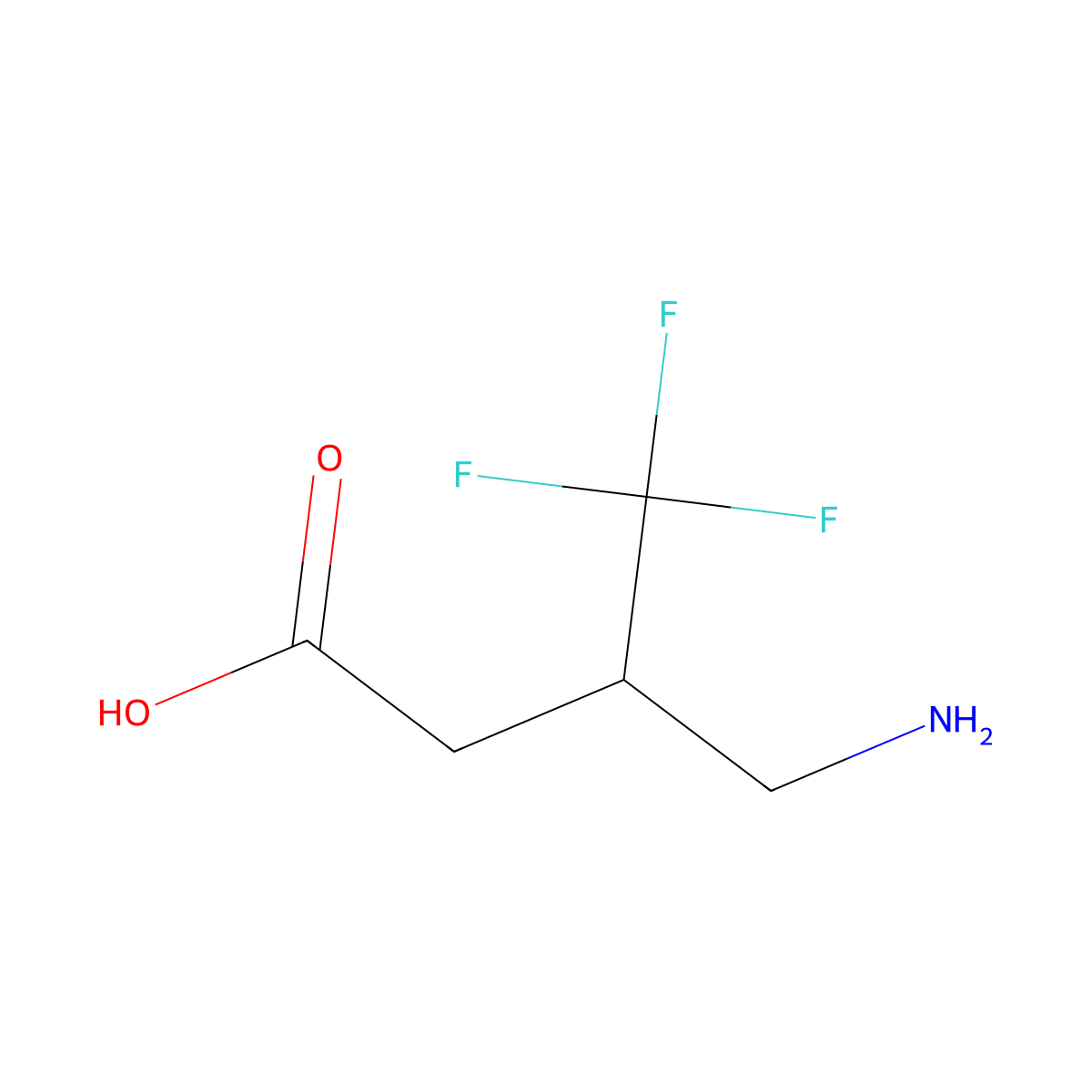 4-Amino-3-(trifluoromethyl)butanoic acid molecular structure, CAS 1225600-75-8