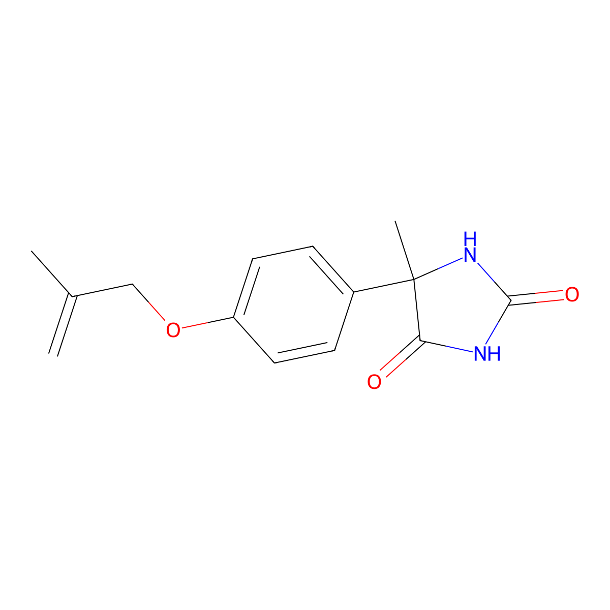 5-Methyl-5-(4-(2-methylallyloxy)phenyl)imidazolidine-2,4-dione molecular structure, CAS 1225603-46-2