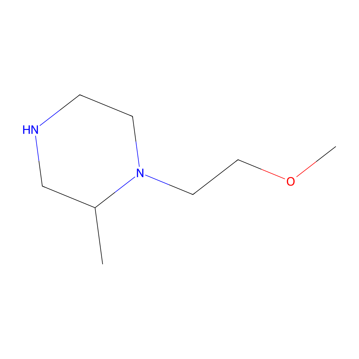1-(2-Methoxyethyl)-2-methylpiperazine molecular structure, CAS 1225603-87-1