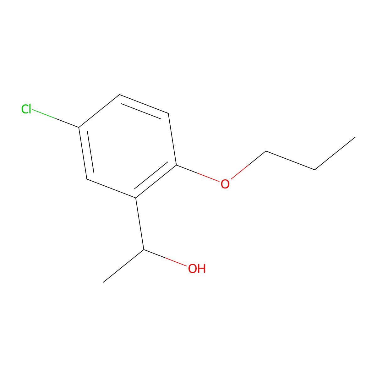 1-(3-Chloro-6-n-propoxyphenyl)ethanol molecular structure, CAS 1225606-85-8