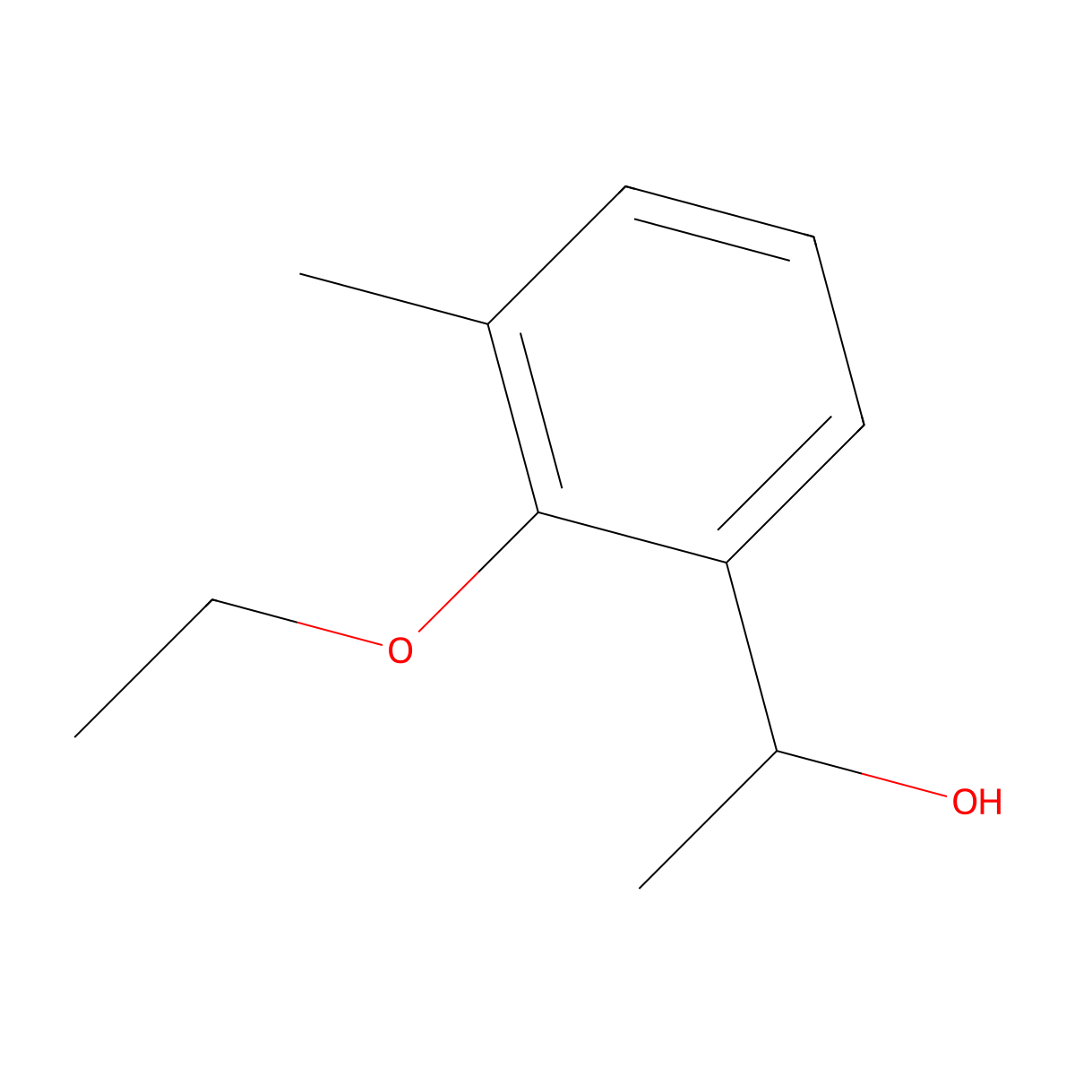 1-(2-Ethoxy-3-methylphenyl)ethanol molecular structure, CAS 1225606-92-7