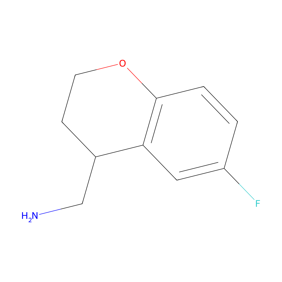 (6-fluoro-3,4-dihydro-2H-1-benzopyran-4-yl)methanamine molecular structure, CAS 1225607-25-9