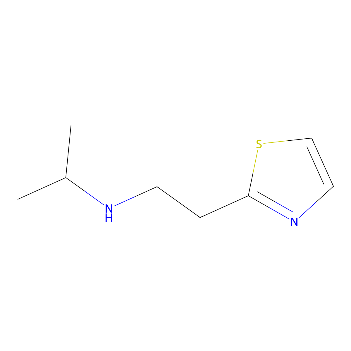 (Propan-2-yl)[2-(1,3-thiazol-2-yl)ethyl]amine molecular structure, CAS 1225627-16-6