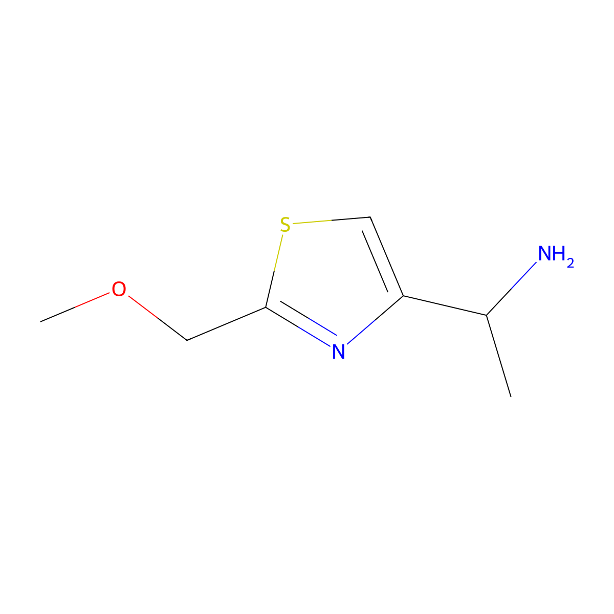 1-(2-(Methoxymethyl)thiazol-4-yl)ethan-1-amine molecular structure, CAS 1225632-70-1