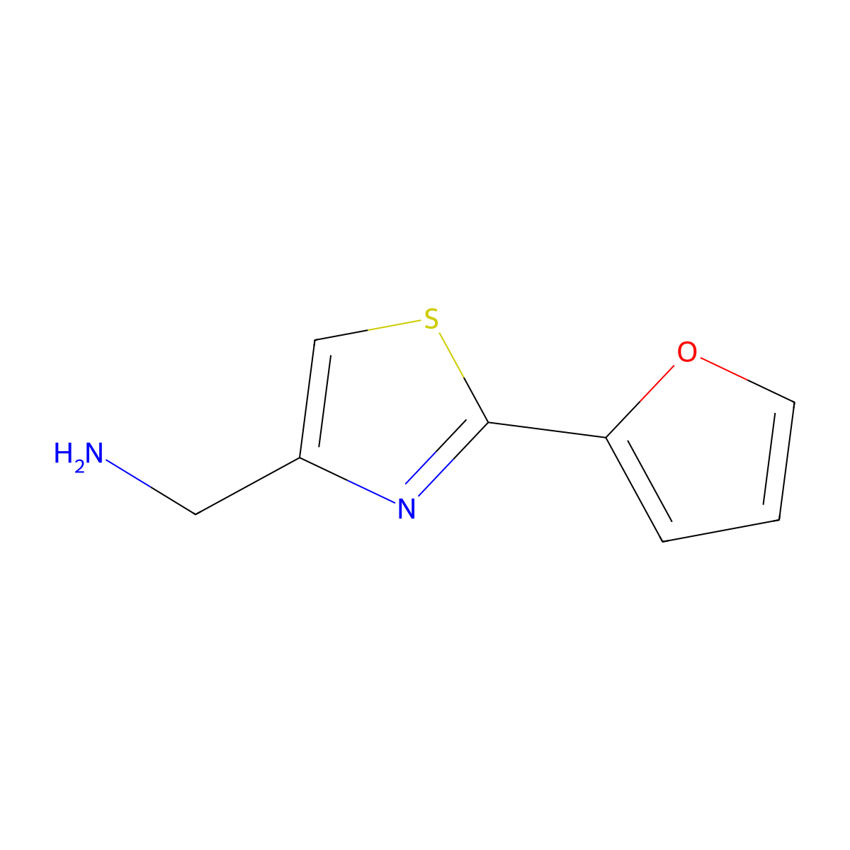 (2-(Furan-2-yl)-1,3-thiazol-4-yl)methanamine molecular structure, CAS 1225634-52-5