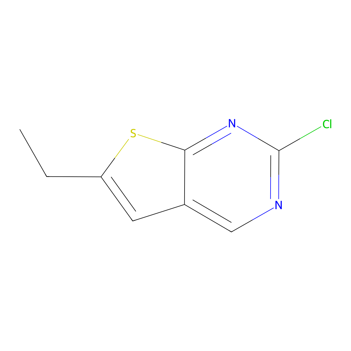 2-Chloro-6-ethylthieno[2,3-d]pyrimidine molecular structure, CAS 1225634-75-2