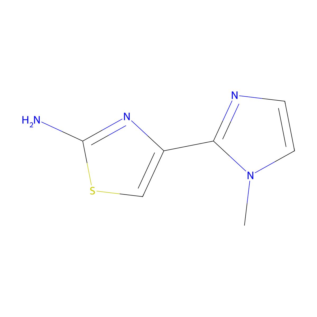 4-(1-methyl-1H-imidazol-2-yl)-1,3-thiazol-2-amine molecular structure, CAS 1225657-09-9