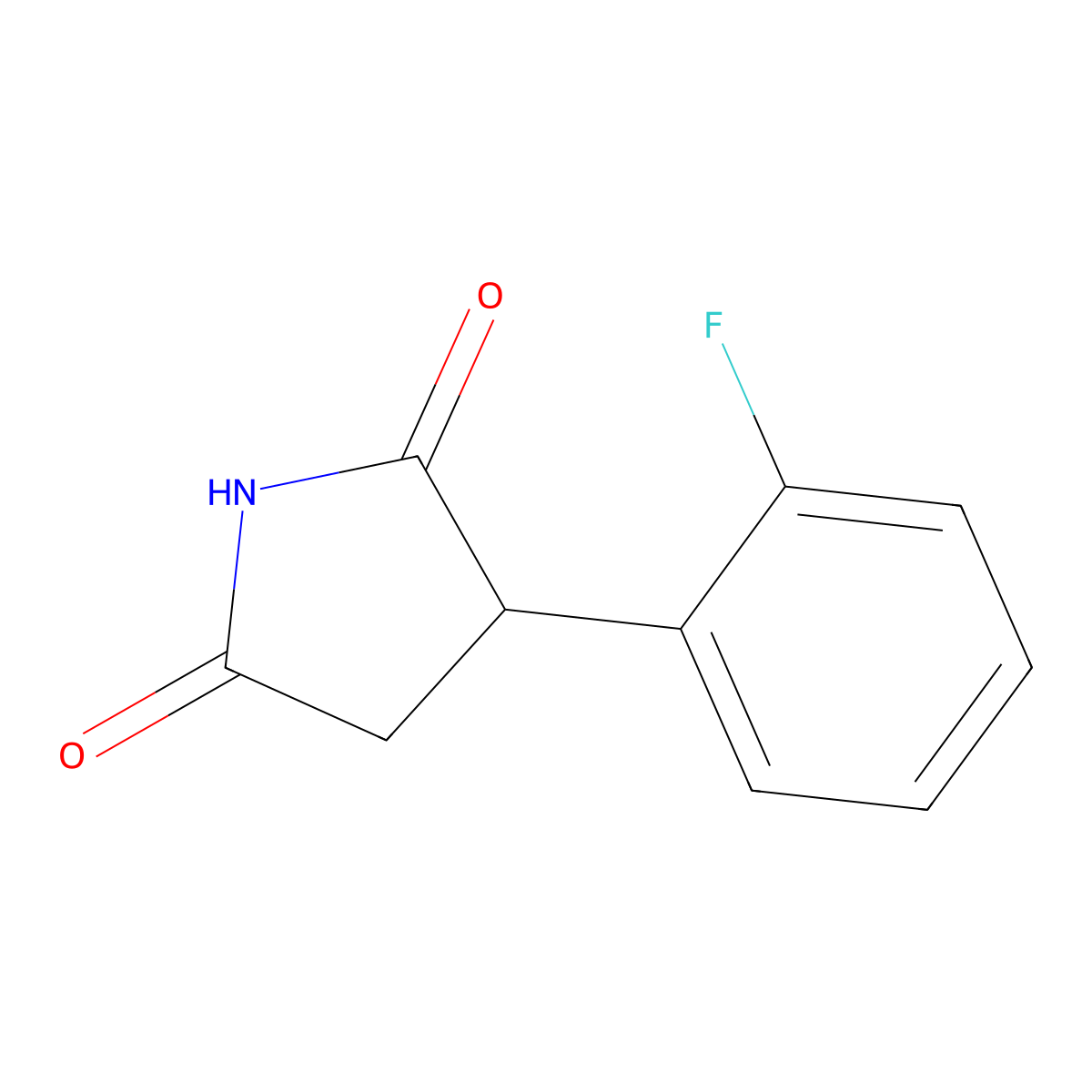 3-(2-Fluorophenyl)pyrrolidine-2,5-dione molecular structure, CAS 1225665-70-2