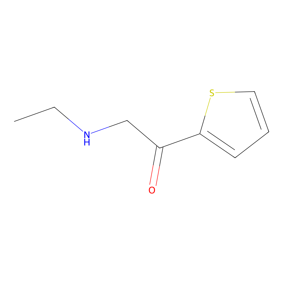 2-(Ethylamino)-1-(thiophen-2-yl)ethan-1-one molecular structure, CAS 1225666-04-5