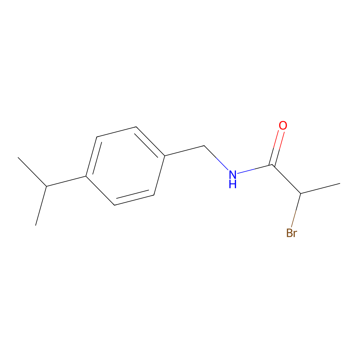 2-Bromo-N-(4-isopropylbenzyl)propanamide molecular structure, CAS 1225666-13-6