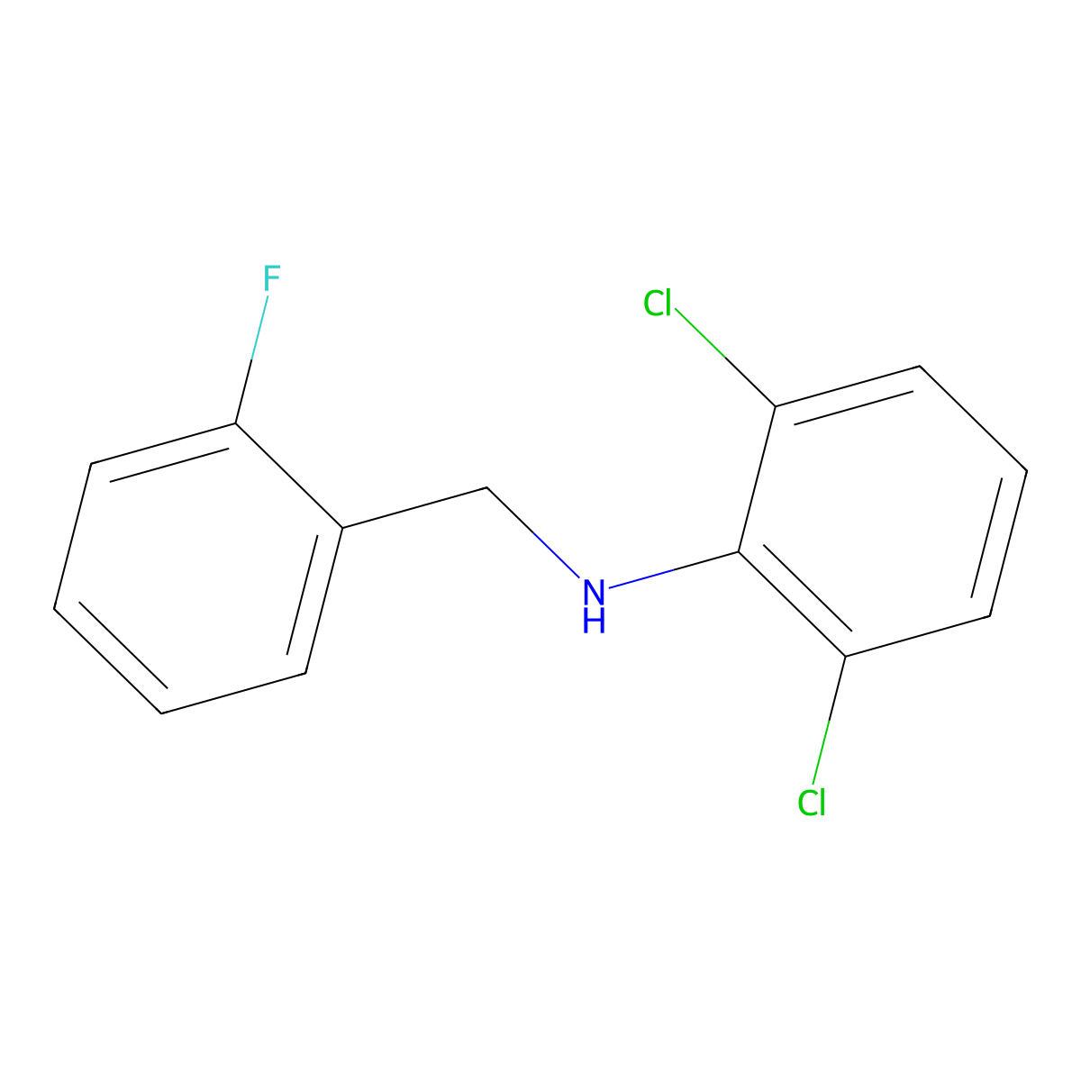 2,6-Dichloro-N-(2-fluorobenzyl)aniline molecular structure, CAS 1225671-66-8