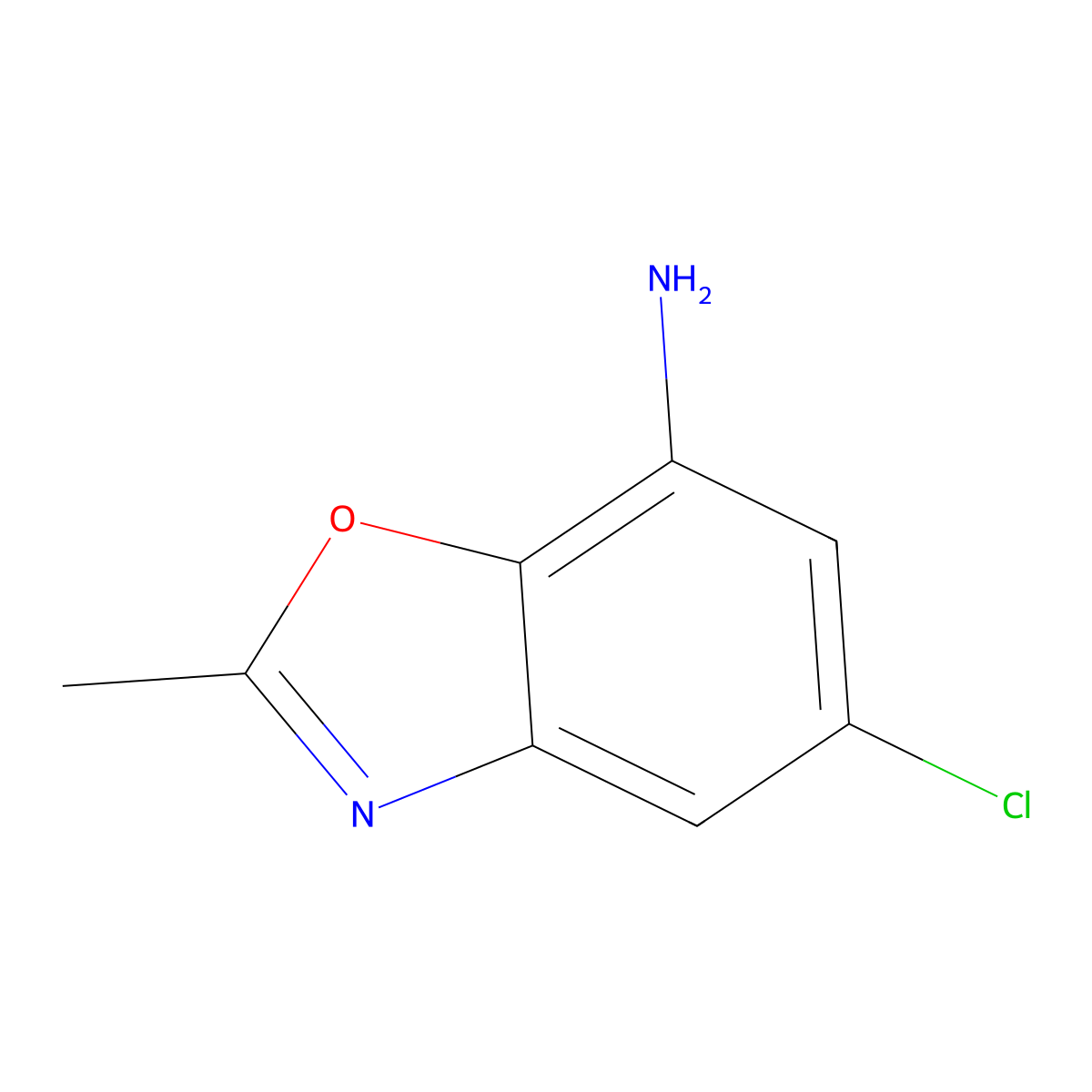 5-Chloro-2-methyl-1,3-benzoxazol-7-amine molecular structure, CAS 1225672-12-7