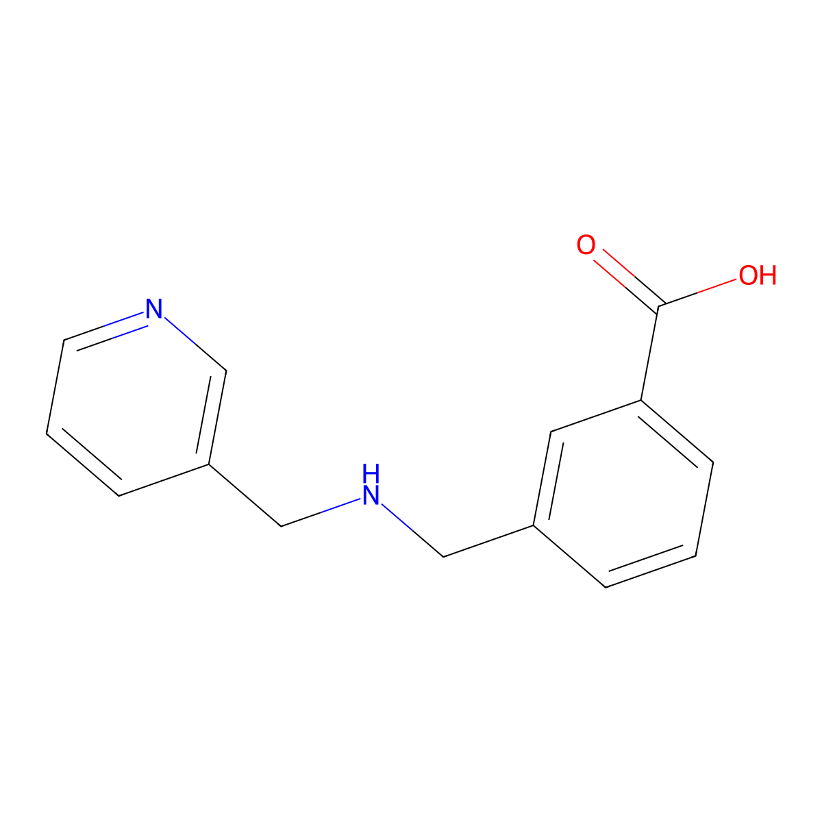 3-{[(Pyridin-3-ylmethyl)-amino]-methyl}-benzoic acid molecular structure, CAS 1225674-14-5