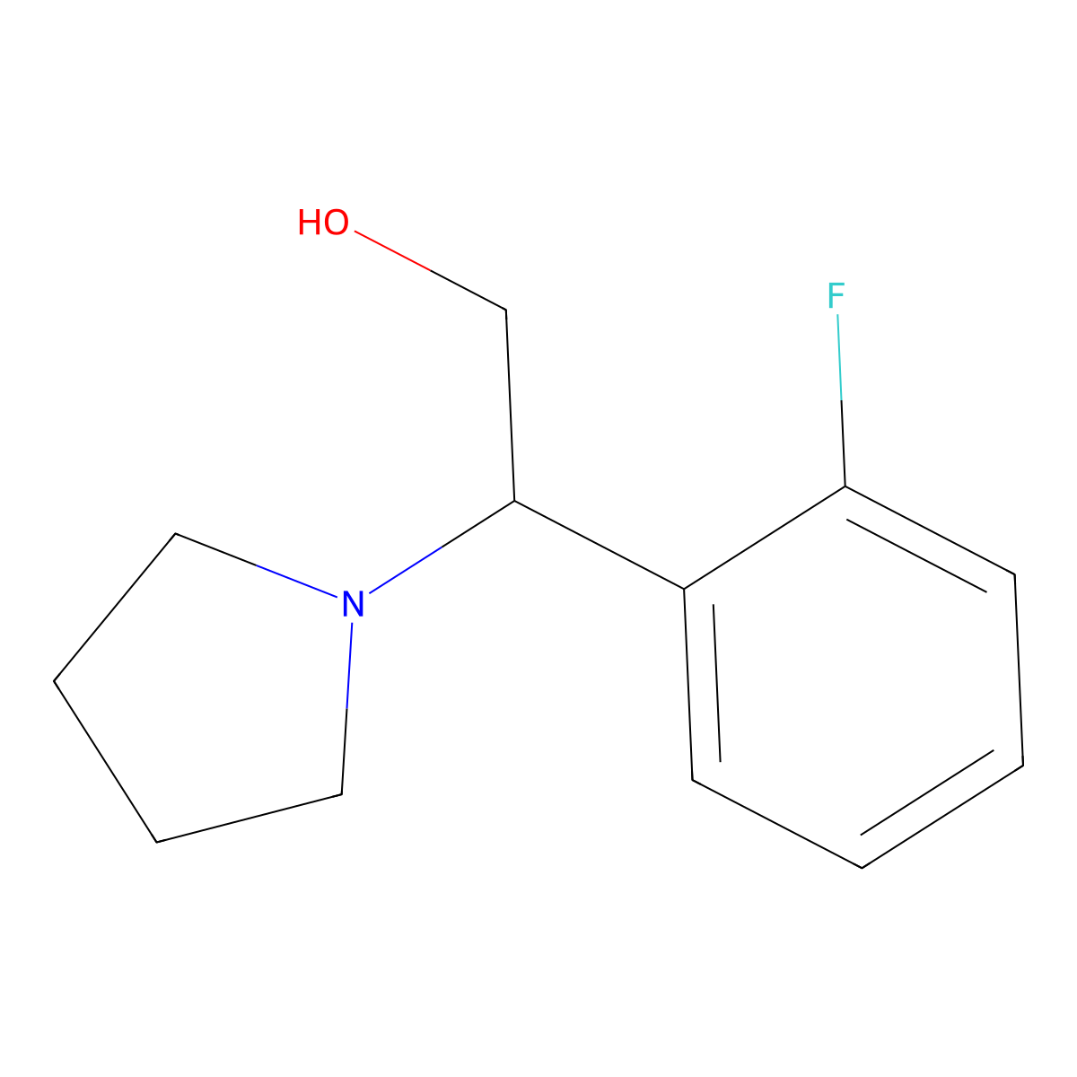 2-(2-Fluorophenyl)-2-(pyrrolidin-1-yl)ethanol molecular structure, CAS 1225685-44-8