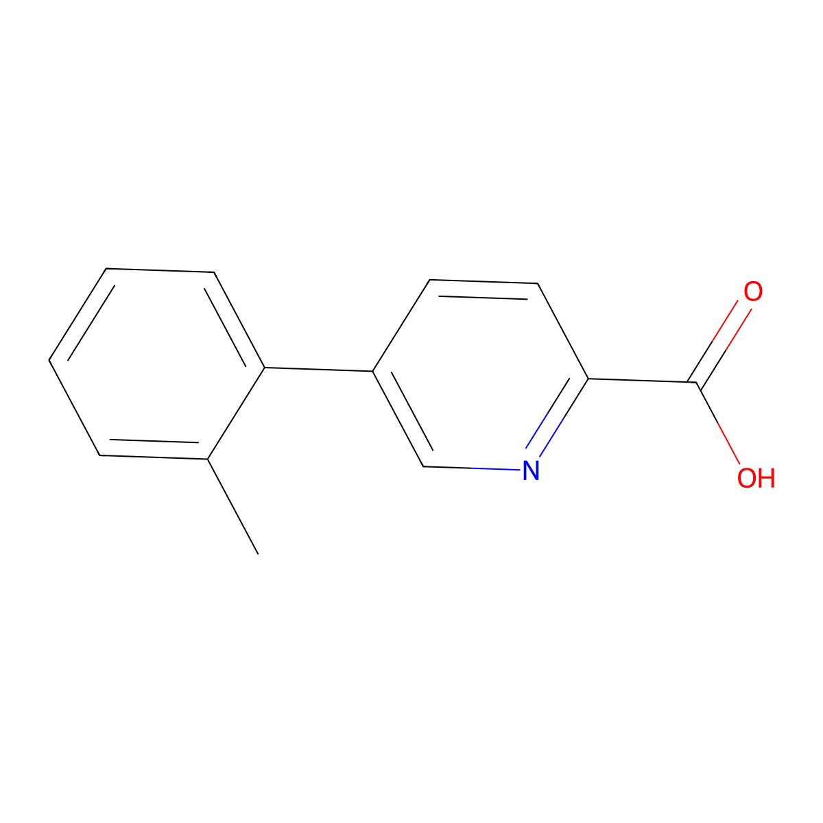 5-(o-Tolyl)picolinic acid molecular structure, CAS 1225689-48-4