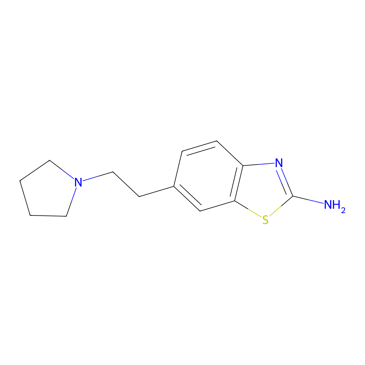 6-(2-(Pyrrolidin-1-yl)ethyl)benzo[d]thiazol-2-amine molecular structure, CAS 1225695-19-1