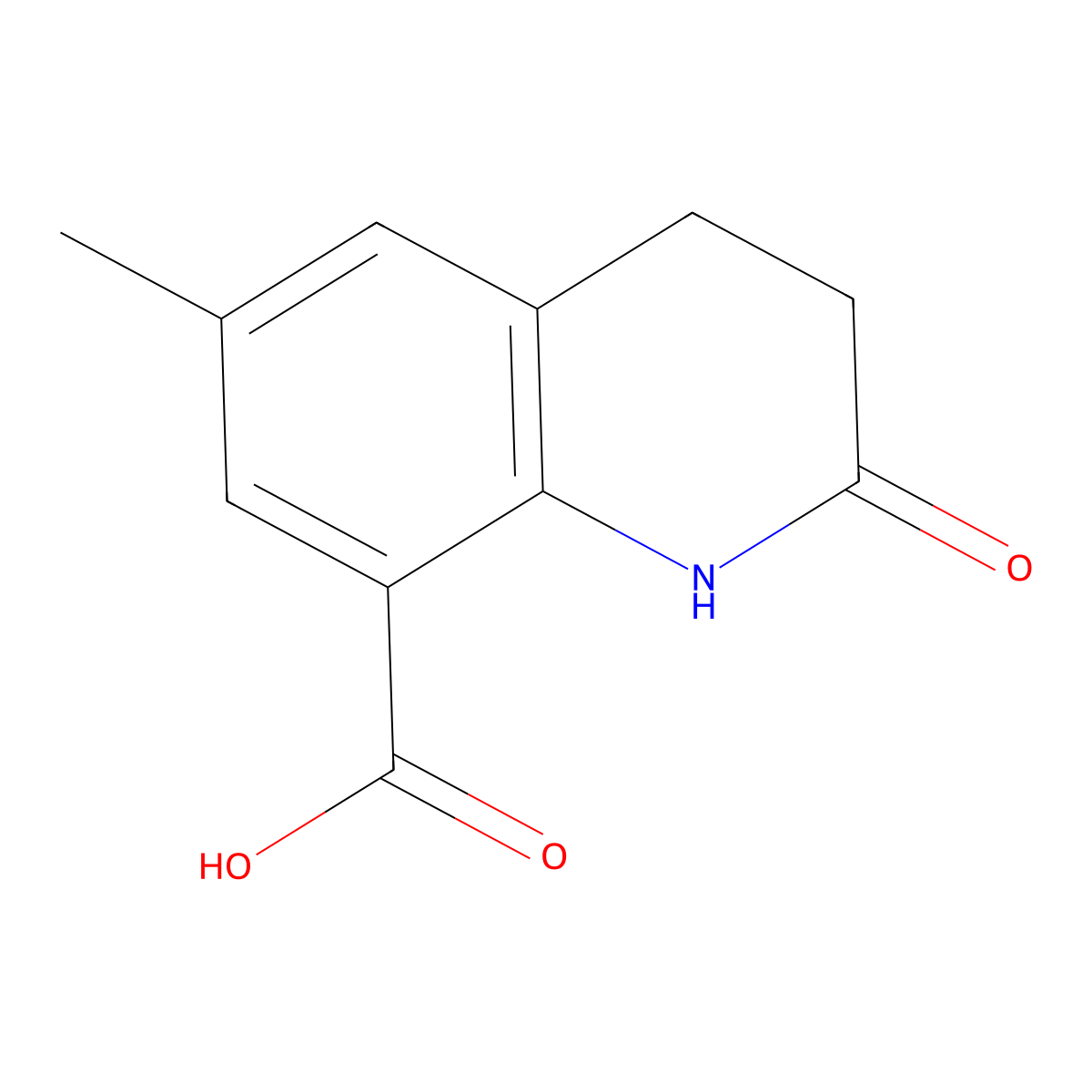 6-methyl-2-oxo-3,4-dihydro-1H-quinoline-8-carboxylic acid molecular structure, CAS 1225698-32-7