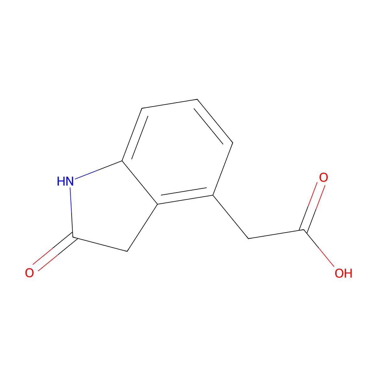 2-(2-Oxoindolin-4-yl)acetic acid molecular structure, CAS 122570-32-5