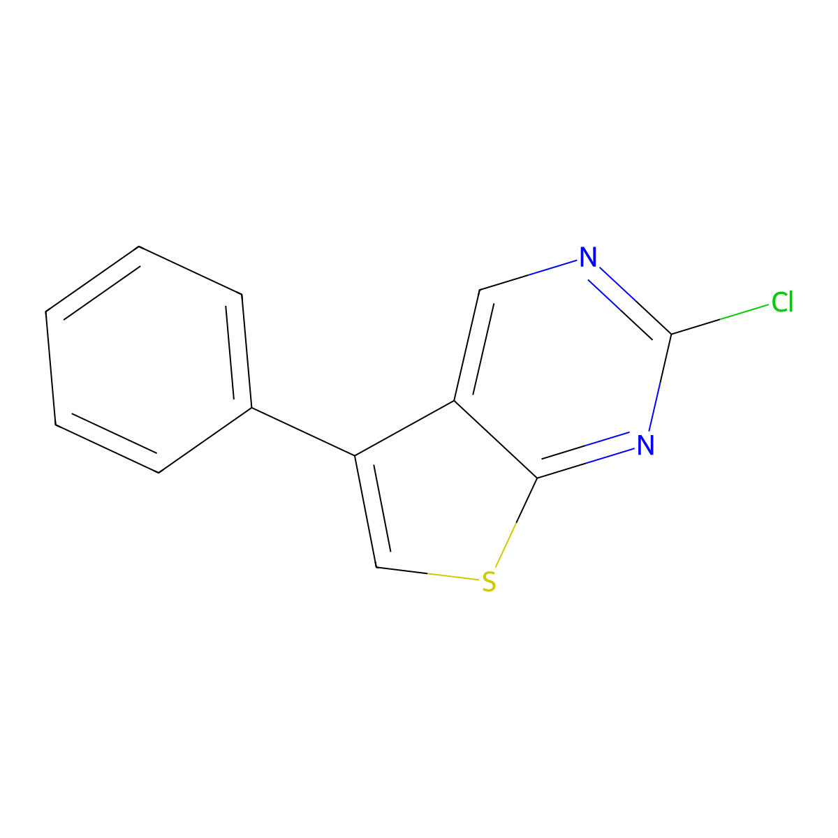 2-Chloro-5-phenylthieno[2,3-d]pyrimidine molecular structure, CAS 1225701-41-6