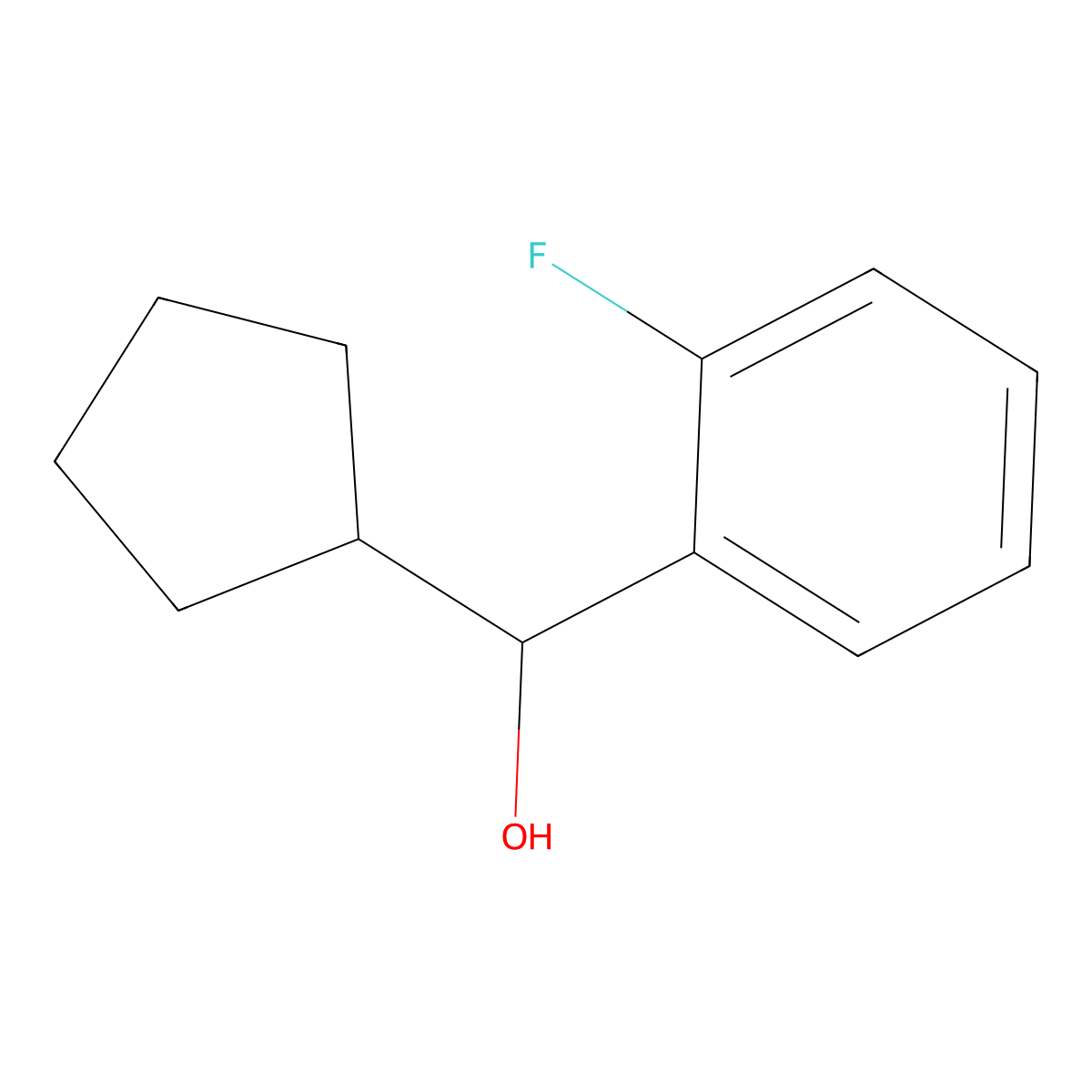 Cyclopentyl (2-fluorophenyl)methanol molecular structure, CAS 1225702-81-7