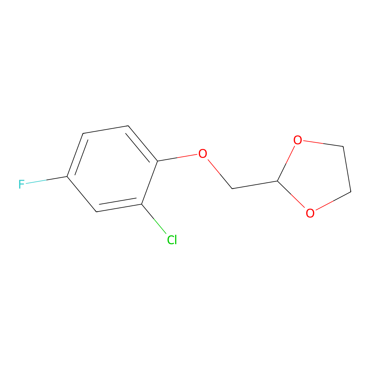 2-(2-Chloro-4-fluoro-phenoxy)methyl-1,3-dioxolane molecular structure, CAS 1225704-98-2
