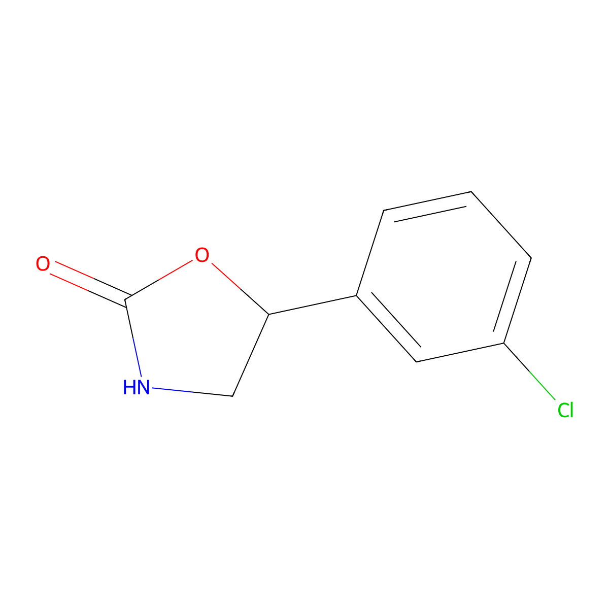 5-(3-Chlorophenyl)-1,3-oxazolidin-2-one molecular structure, CAS 1225705-10-1