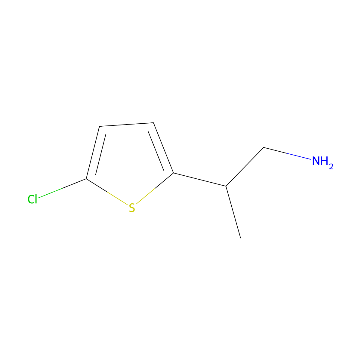2-(5-Chlorothiophen-2-yl)propan-1-amine molecular structure, CAS 1225705-43-0