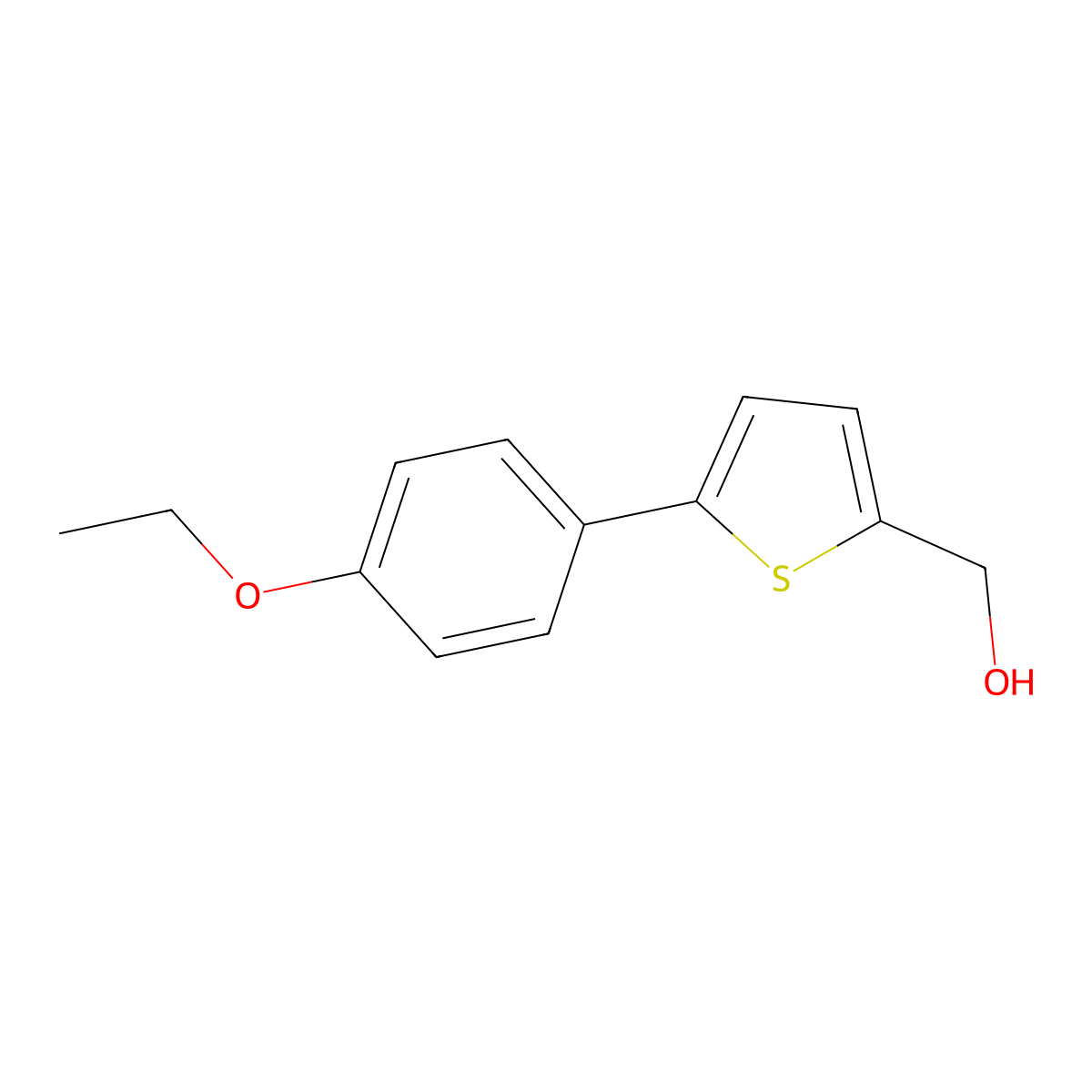 5-(4-Ethoxyphenyl)-2-thiophenemethanol molecular structure, CAS 1225706-72-8