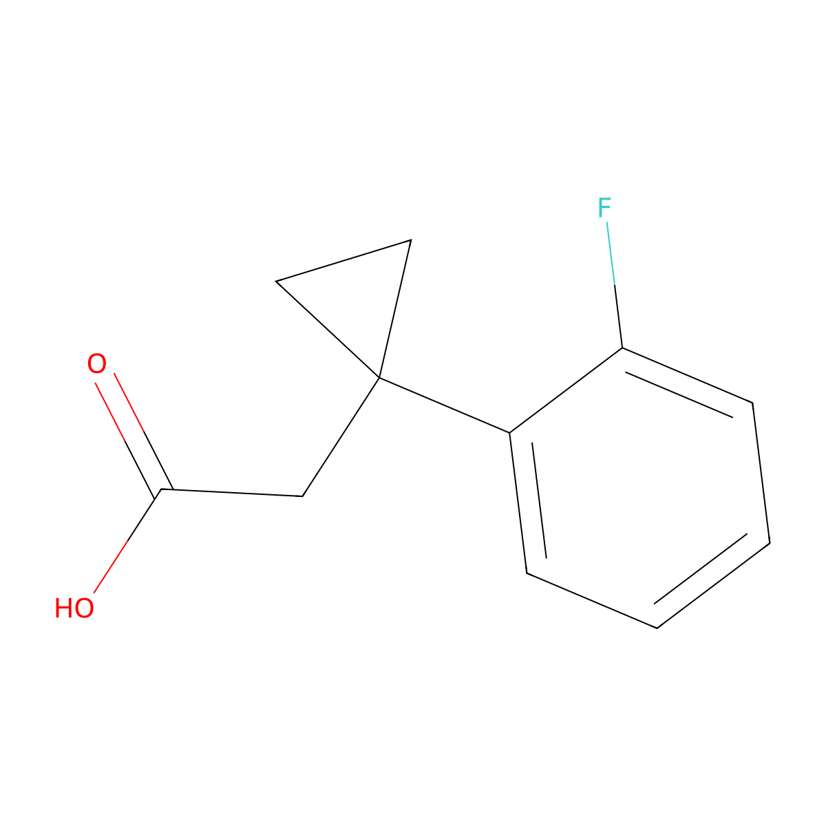 2-[1-(2-Fluorophenyl)cyclopropyl]acetic acid molecular structure, CAS 1225708-37-1