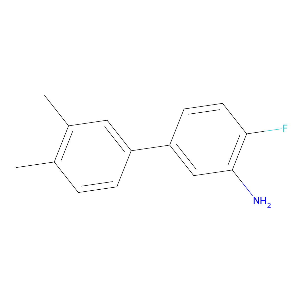 4-Fluoro-3',4'-dimethylbiphenyl-3-amine molecular structure, CAS 1225710-08-6
