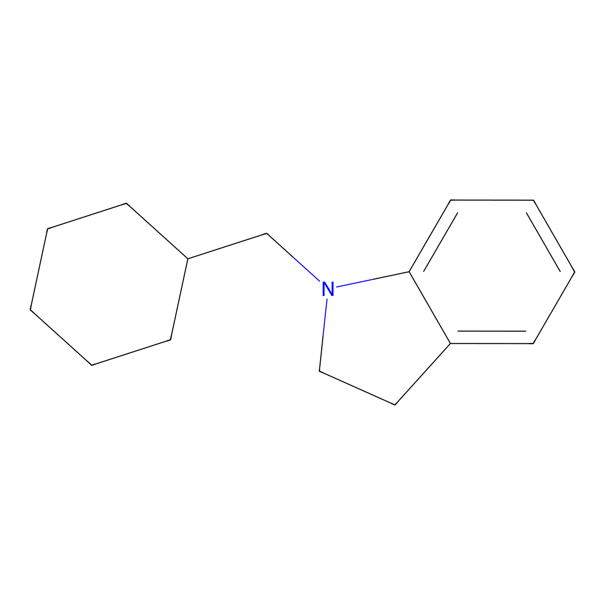 1-(cyclohexylmethyl)-2,3-dihydro-1H-indole molecular structure, CAS 1225710-25-7