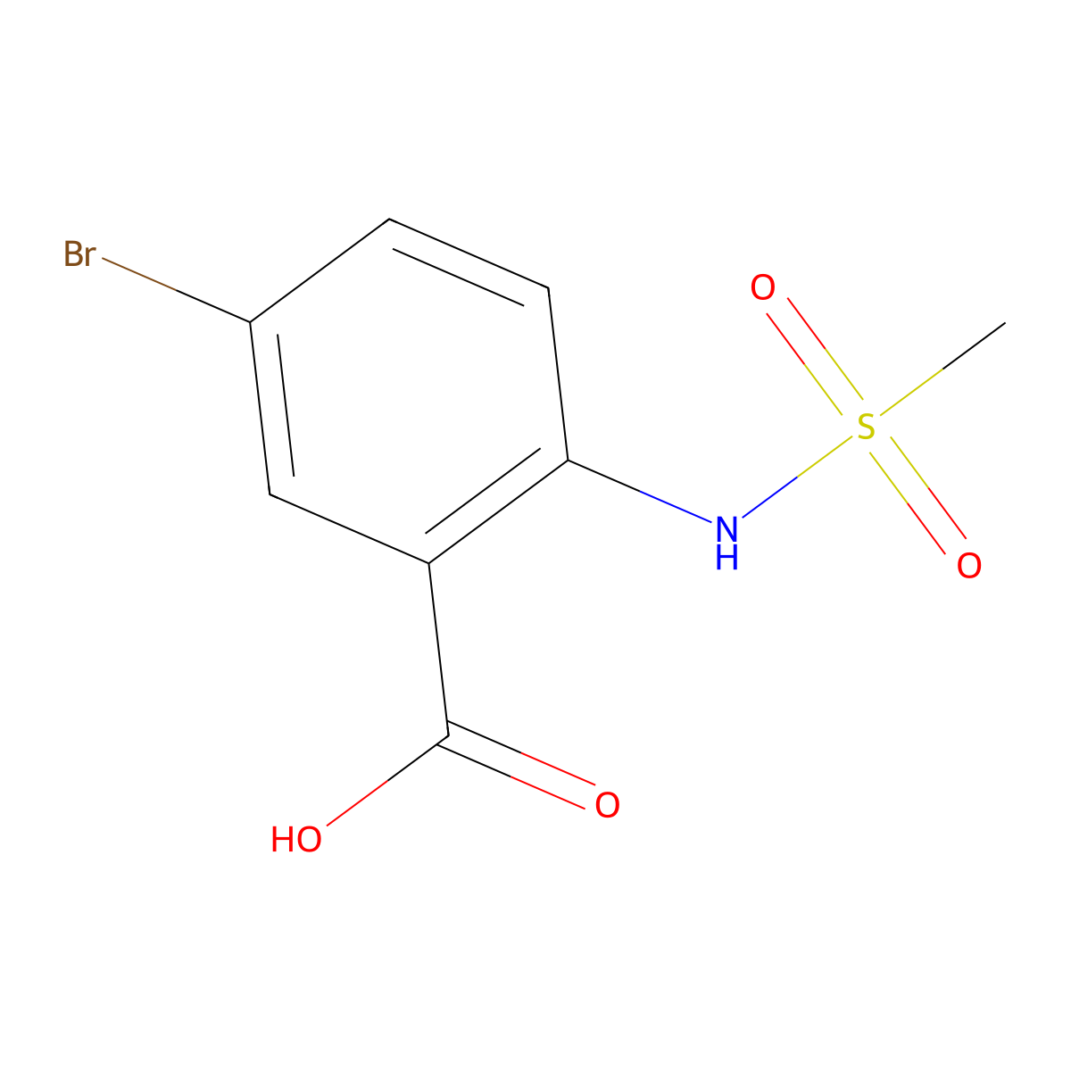 5-Bromo-2-(methylsulfonamido)benzoic Acid molecular structure, CAS 1225713-29-0
