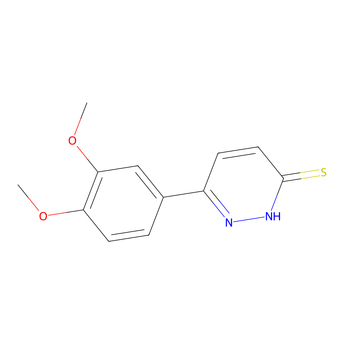 6-(3,4-dimethoxyphenyl)pyridazine-3(2H)-thione molecular structure, CAS 1225715-85-4
