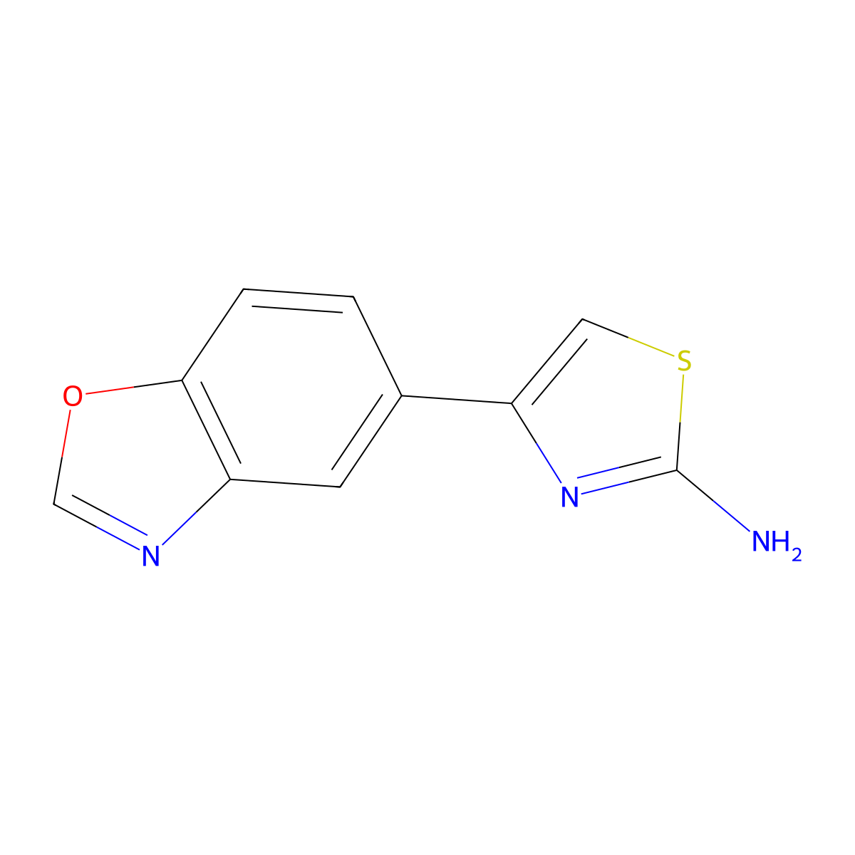 4-(5-Benzoxazolyl)-2-thiazolamine molecular structure, CAS 1225716-53-9