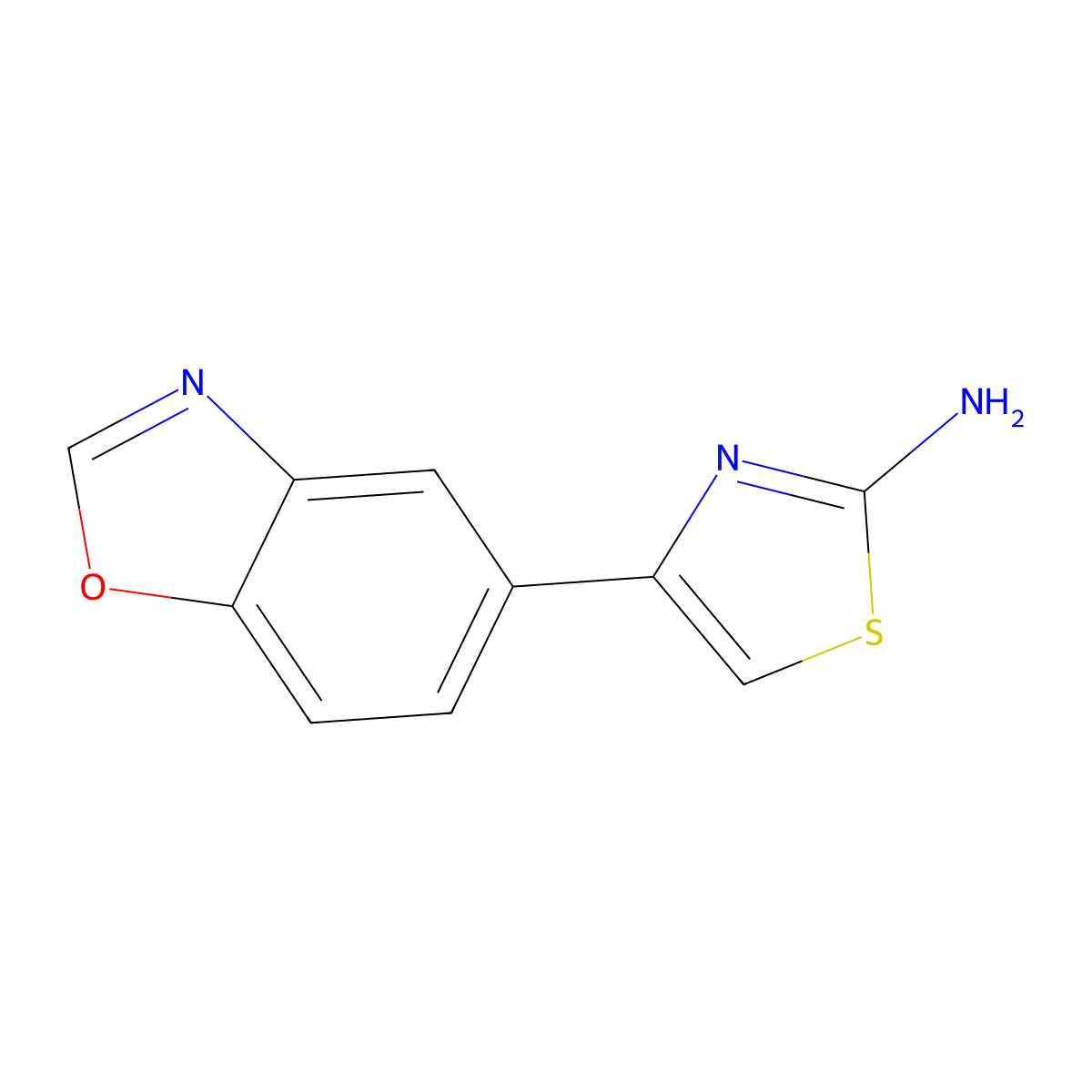 4-(5-Benzoxazolyl)-2-thiazolamine molecular structure, CAS 1225716-53-9