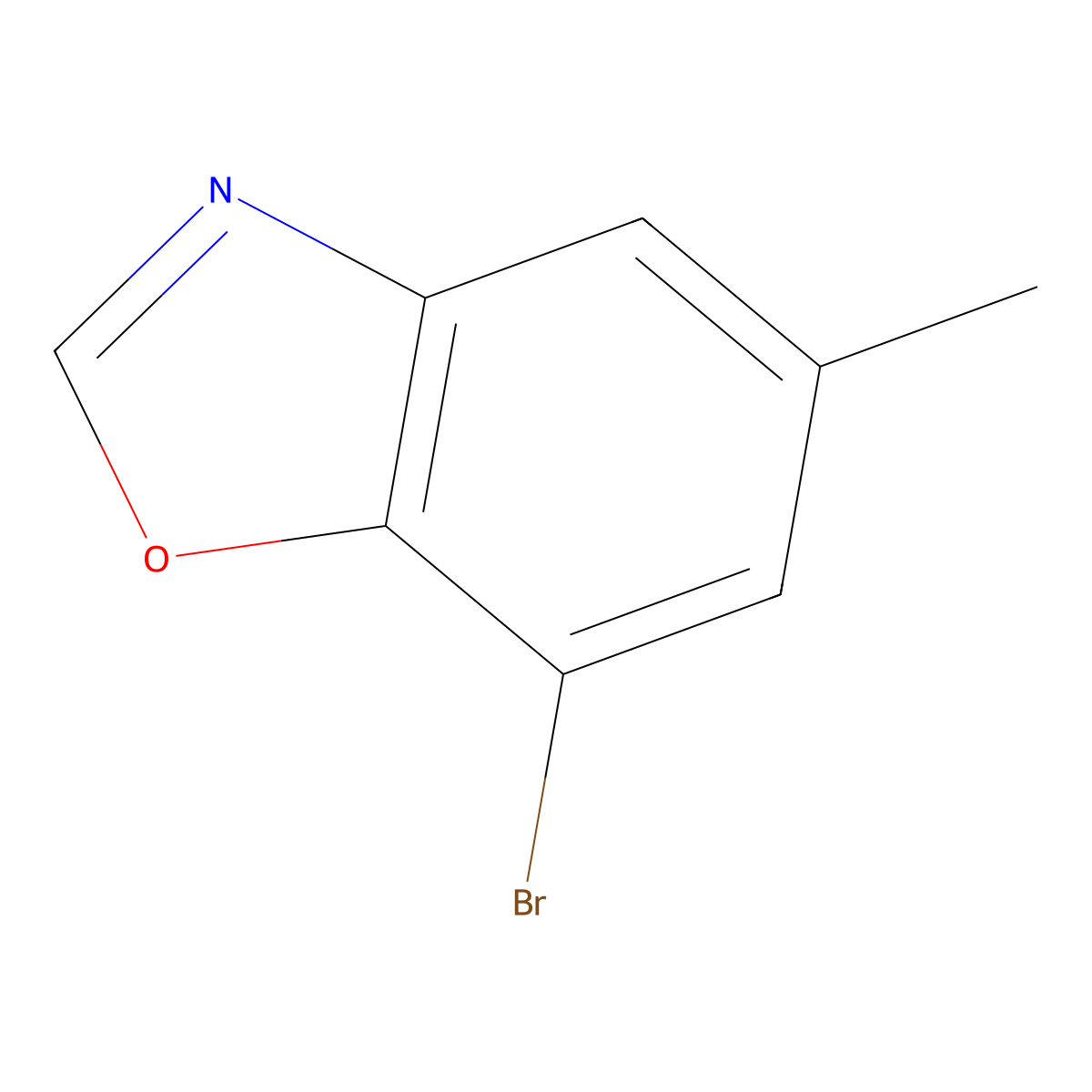 7-Bromo-5-methyl-1,3-benzoxazole molecular structure, CAS 1225725-20-1