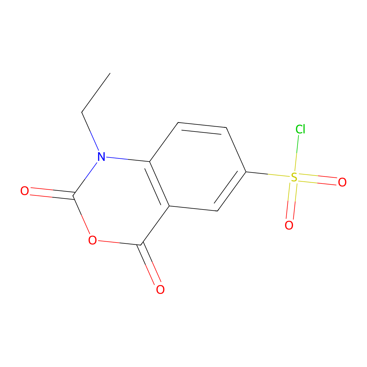 1-ethyl-2,4-dioxo-2,4-dihydro-1H-3,1-benzoxazine-6-sulfonyl chloride molecular structure, CAS 1225726-09-9
