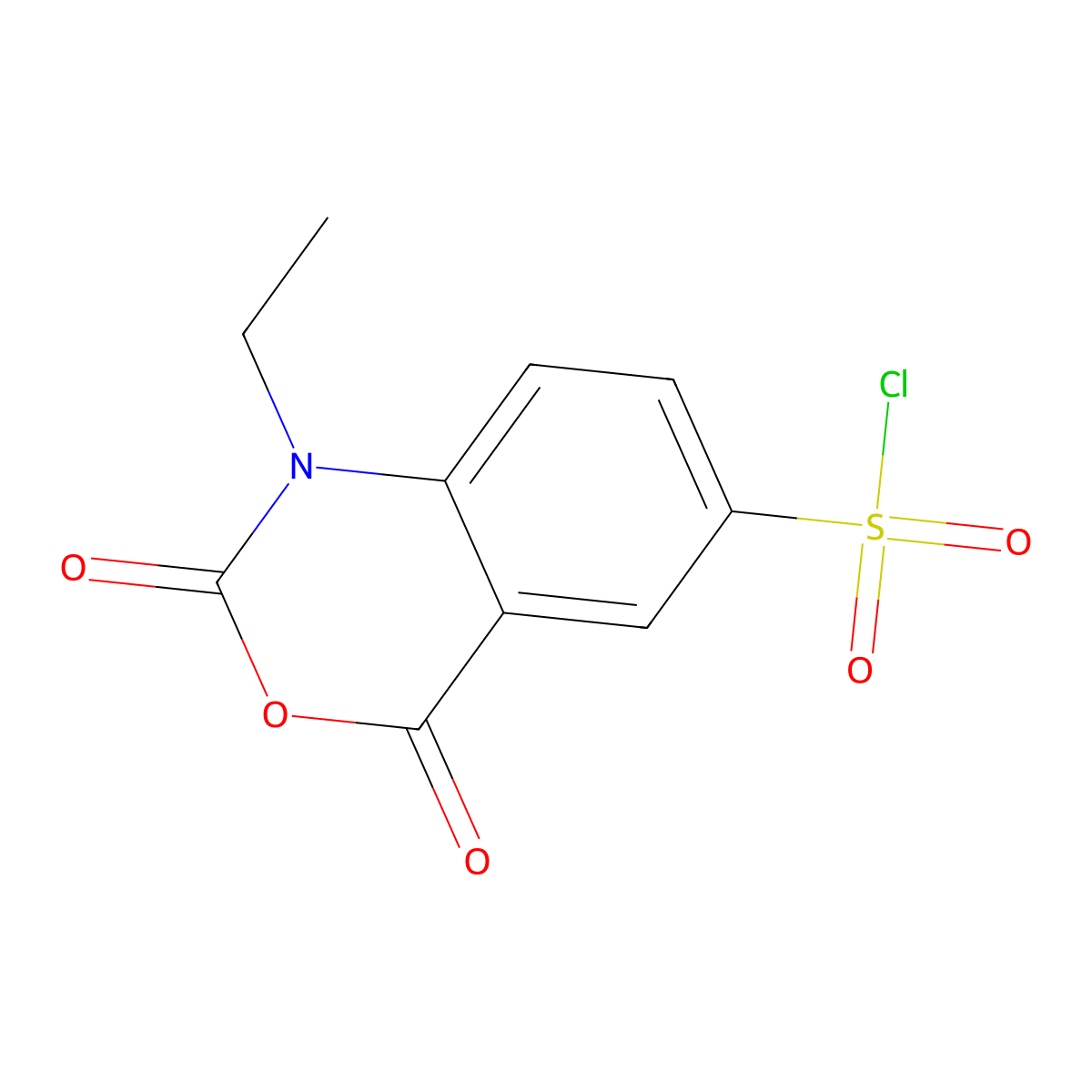 1-ethyl-2,4-dioxo-2,4-dihydro-1H-3,1-benzoxazine-6-sulfonyl chloride molecular structure, CAS 1225726-09-9