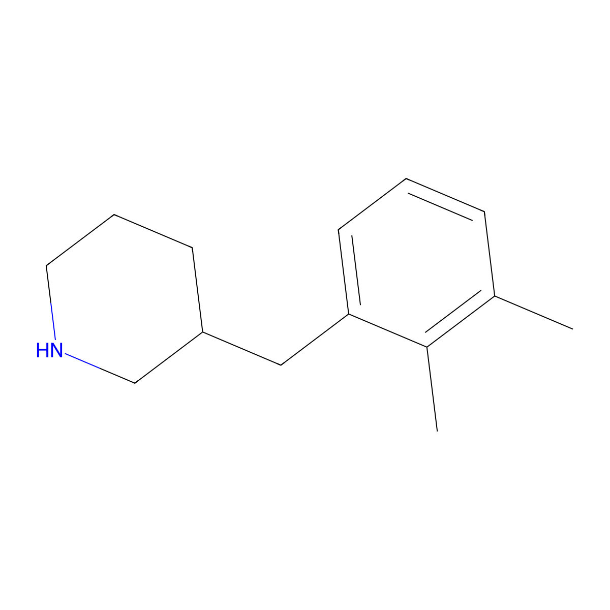 3-(2,3-Dimethylbenzyl)piperidine molecular structure, CAS 1225727-49-0