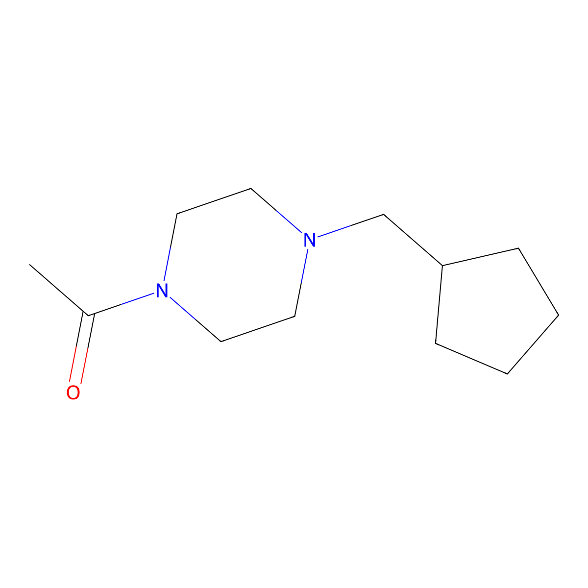 1-[4-(Cyclopentylmethyl)piperazin-1-yl]ethan-1-one molecular structure, CAS 1225732-79-5