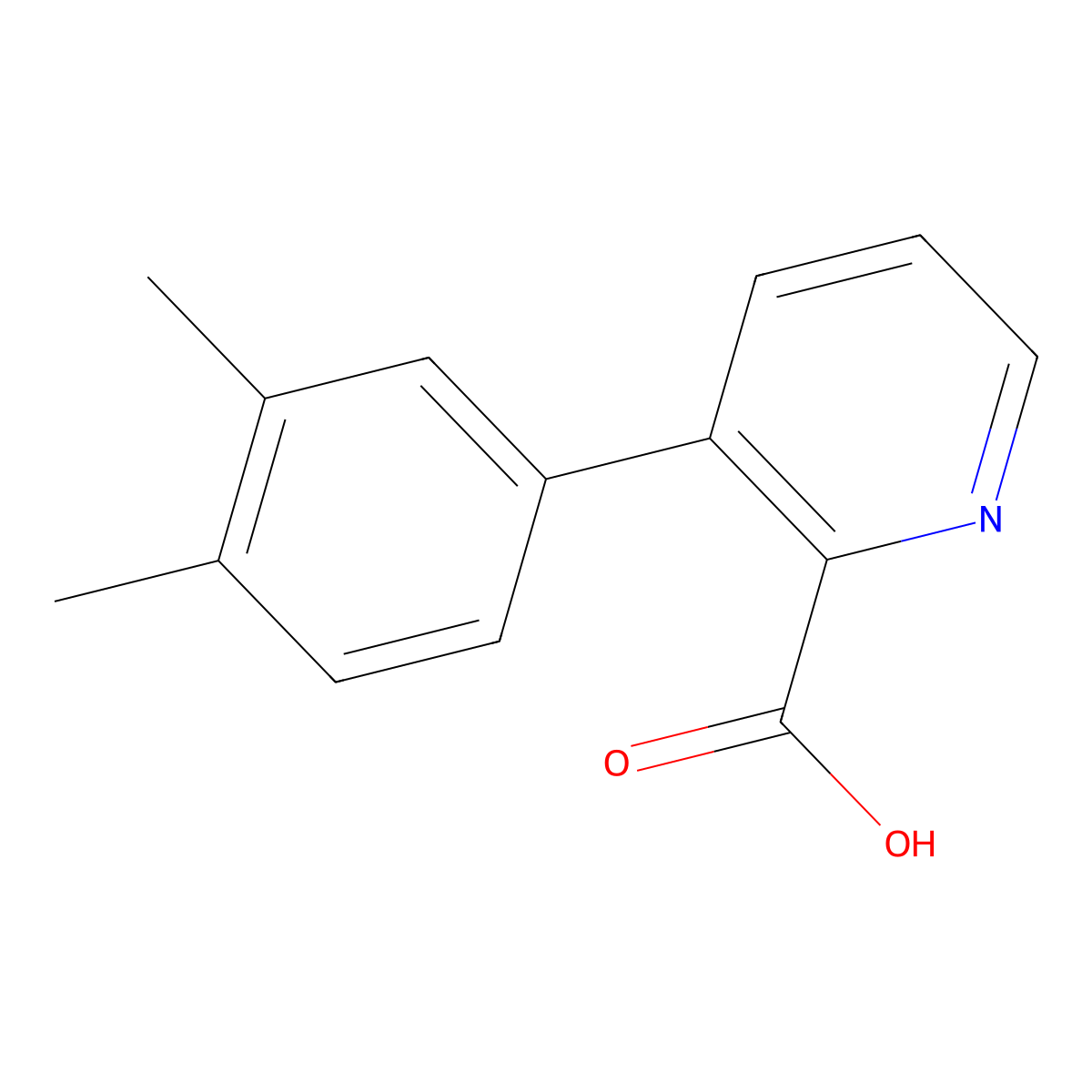 3-(3,4-Dimethylphenyl)pyridine-2-carboxylic acid molecular structure, CAS 1225734-71-3