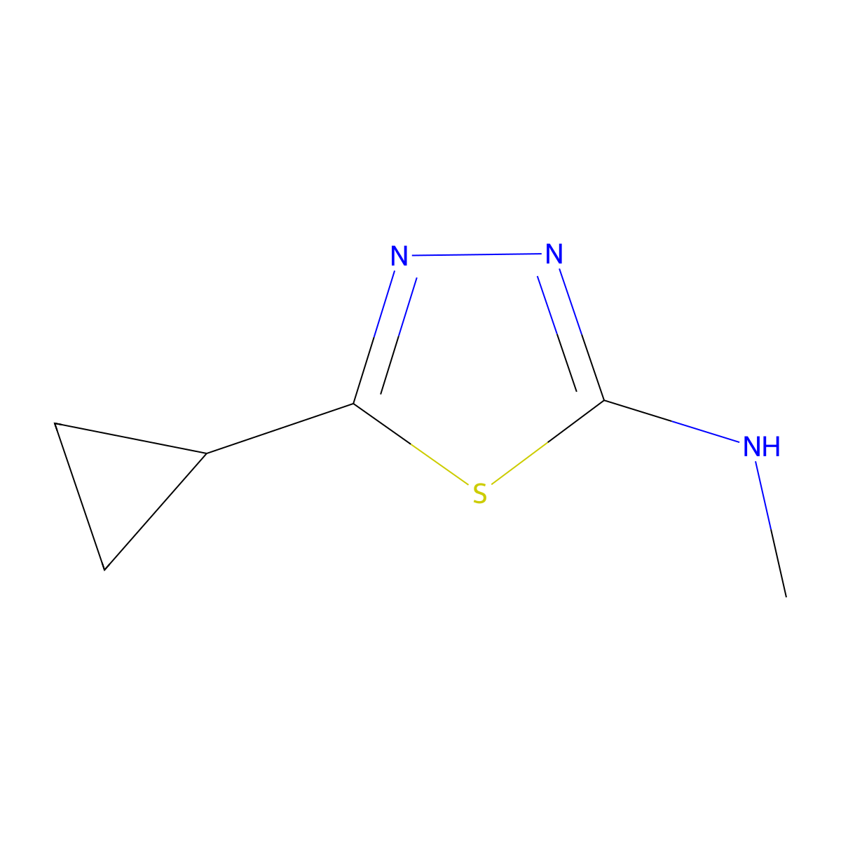 5-cyclopropyl-N-methyl-1,3,4-thiadiazol-2-amine molecular structure, CAS 1225737-22-3