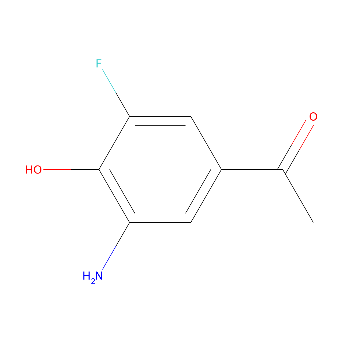 1-(3-Amino-5-fluoro-4-hydroxyphenyl)ethan-1-one molecular structure, CAS 1225738-91-9